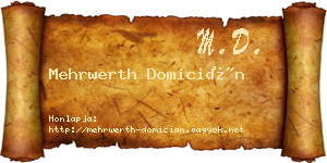 Mehrwerth Domicián névjegykártya